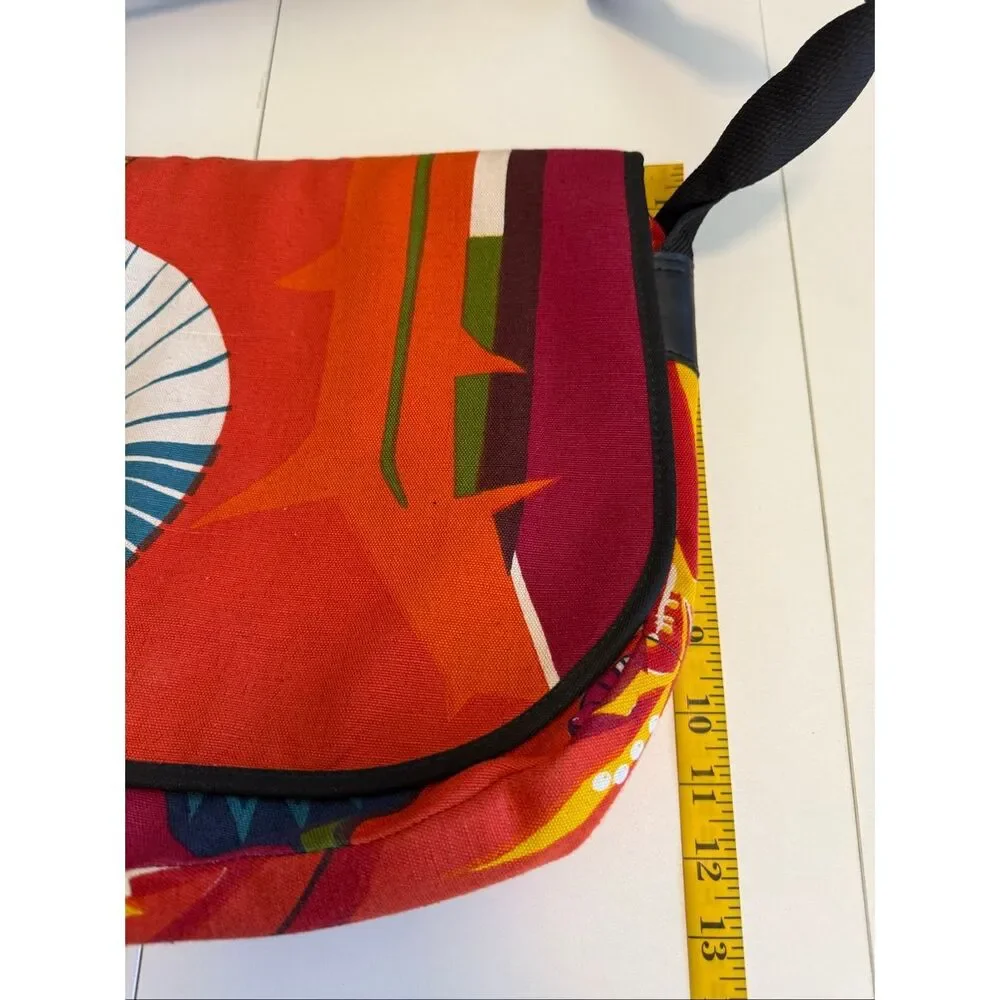 IDeal of Sweden Red/Orange Canvas Tote/Messenger Bag Adjustable Strap Large